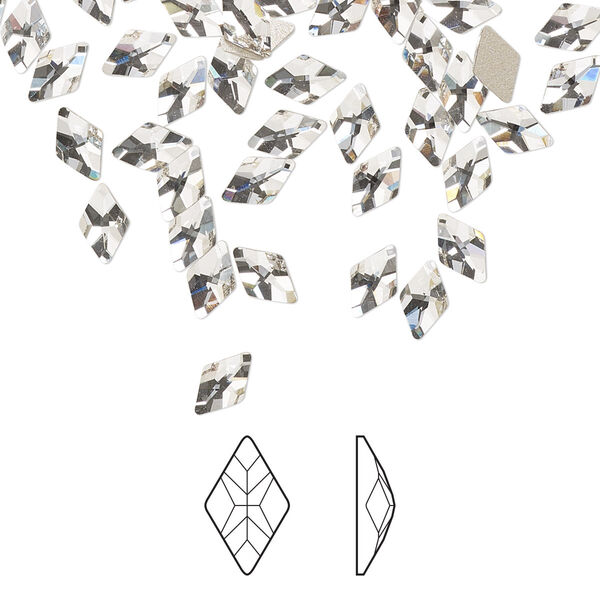 Flat back 720pk crystal foil back, Preciosa MAXIMA Czech crystal rhinestone 6x4mm rhombus image number 0