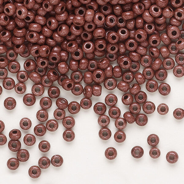 Seed bead, Preciosa Ornela, glass, opaque Terra Intensive chocolate, #8 rocaille. Sold per 50-gram pkg. image number 0