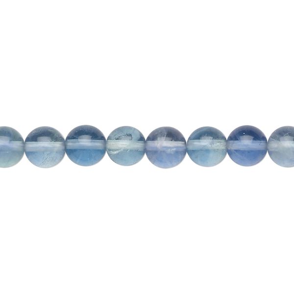 Blue fluorite 1pkg1, round bead natural 8 inch 6mm image number 0