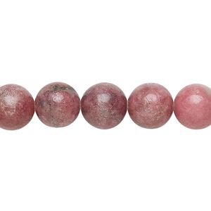 Rhodonite 1pkg1, round bead natural 15 inch 10mm