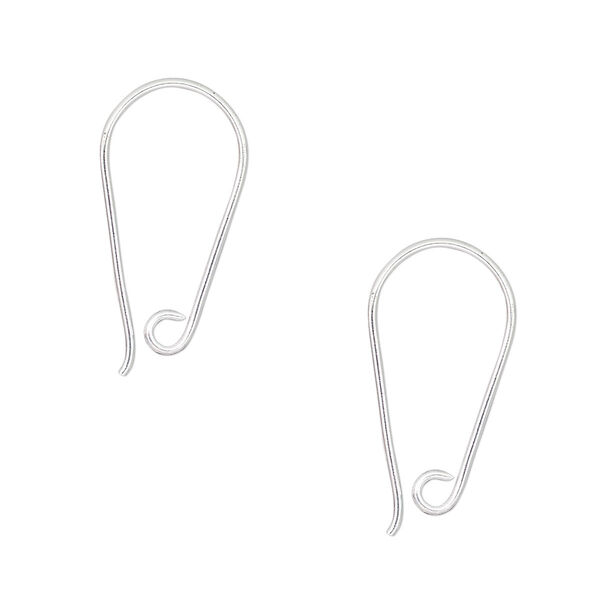 Ear wire, Hill Tribes, silver-plated brass, 22mm fishhook with open loop, 20 gauge. Sold per pair. image number 0