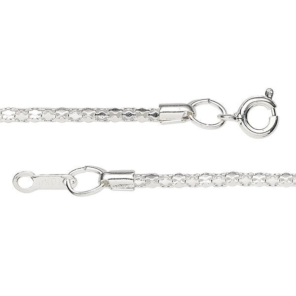 Chain, silver-plated steel, 1.9mm diamond, 30-inch. Sold per pkg of 10. image number 0