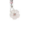 Light rose quartz / garnet 1pkg1, top-drilled hand-cut 1sided carved flower bead natural, 16mm image number 1