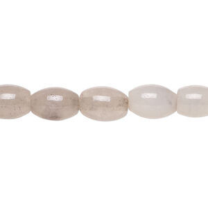 Grey quartz 1pkg1, oval bead natural, 15 inch 9x7mm-11x8mm