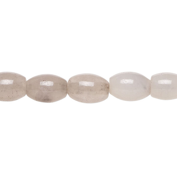Grey quartz 1pkg1, oval bead natural, 15 inch 9x7mm-11x8mm image number 0