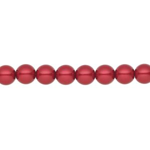 Pearl 25pk red, Preciosa Czech crystal 6mm round