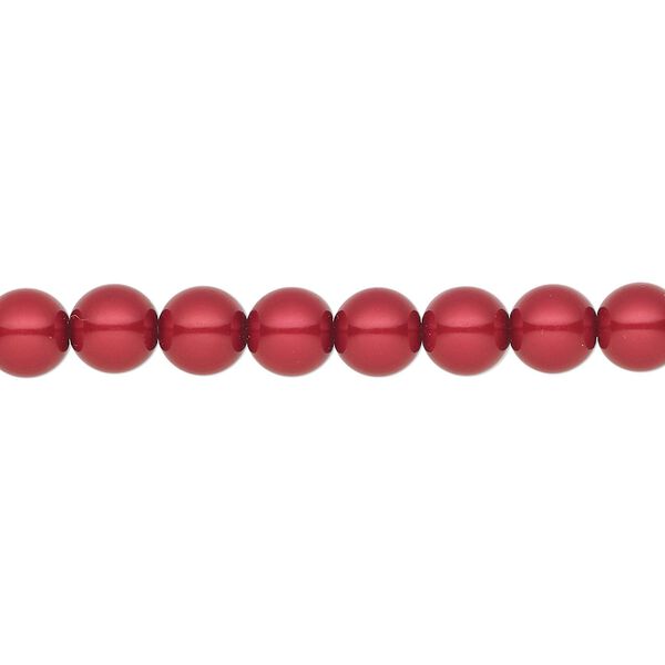 Pearl 25pk red, Preciosa Czech crystal 6mm round image number 0