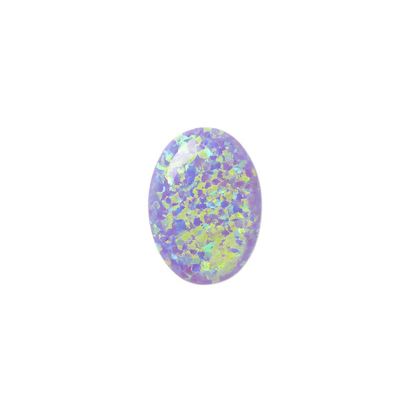 Cabochon, "opal" (silica and epoxy) (man-made), lavender, 18x13mm calibrated oval. Sold individually. image number 0