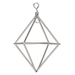 Wire frame, imitation rhodium-finished steel, 3-1/2 x 3-inch point. Sold individually.