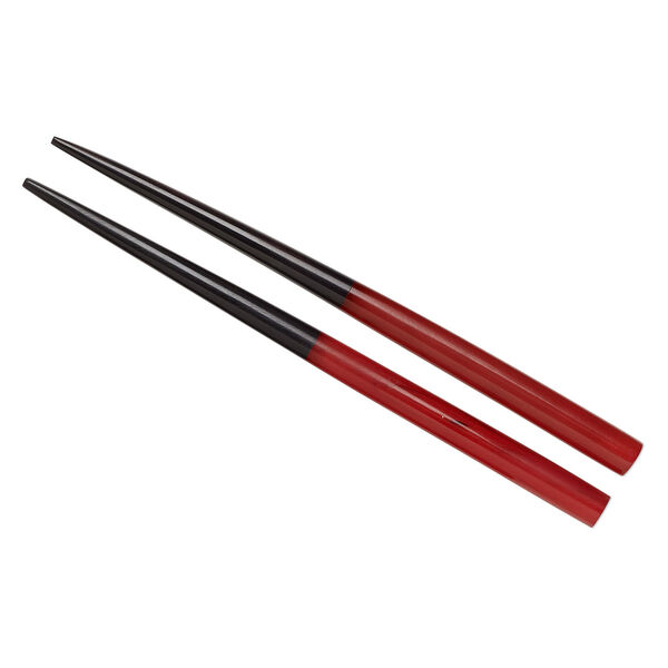 Hair stick, hand-cast resin, red and black, 6 inches, end-drilled. Sold per pkg of 2. image number 0