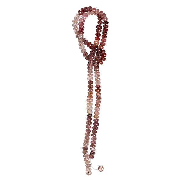 Bead, multi-spinel (natural), shaded, 4x2mm-5x3mm hand-cut rondelle, B grade, Mohs hardness 8. Sold per 14-inch strand, approximately 135 beads. image number 0