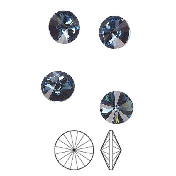 Chaton 144pk Montana foil back, Preciosa MAXIMA Czech crystal rhinestone 8.16-8.41mm rivoli SS39 image number 0