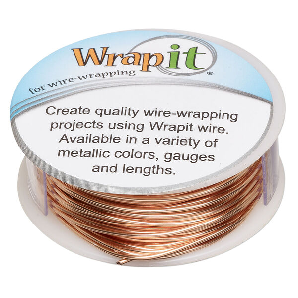 Wire, Wrapit®, bright copper, dead-soft, round, 18 gauge. Sold per 0.25-pound spool, approximately 52 feet. image number 0
