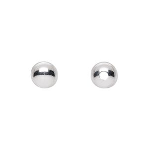 Bead, sterling silver, 8mm seamless round. Sold per pkg of 50.