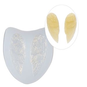 Mold, silicone, pink, 2-1/2 x 2-1/4 inches with (2) 50x19mm angel wings, 3.5mm depth. Sold individually.