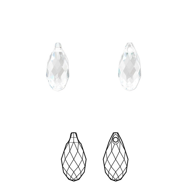 Briolette 2pk crystal, Crystal Passions® 11x5.5mm pendant drop 6010 image number 0