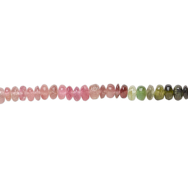 Bead, multi-tourmaline (natural), 3x1mm-5x3mm hand-cut rondelle with set pattern and 0.4-0.6mm hole, B grade, Mohs hardness 7 to 7-1/2. Sold per 15" to 16" strand. image number 0