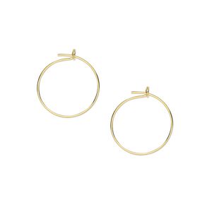 Hoop, gold-plated brass, 12mm round, 23 gauge. Sold per pkg of 50 pairs.