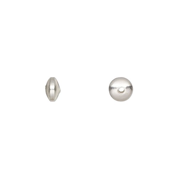 Bead, sterling silver, 6x3mm smooth rondelle. Sold per pkg of 16. image number 0