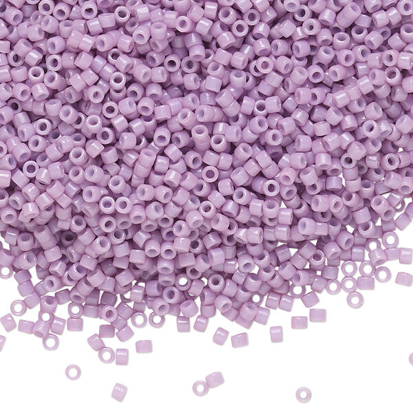 Seed bead, Delica®, glass, pkg/50g, #11 round, Duracoat® opaque outside dyed light thistle (DB-2136). image number 0