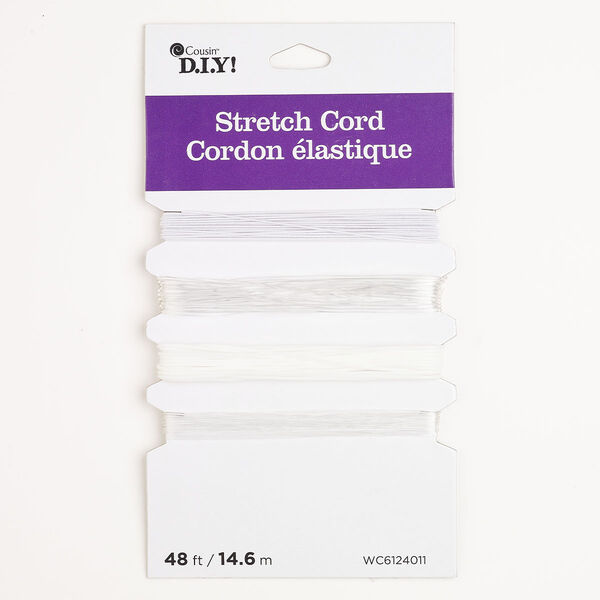Cord assortment elastic 1pk 0.5-1mm round clear white grey, (4) 12 foot image number 0