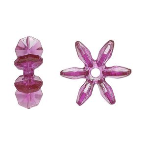 Bead, acrylic, transparent dark purple, 18x7mm paddle wheel. Sold per pkg of 250.