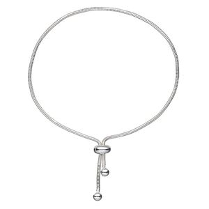 Chain 1pkg1 sterling silver snake, 1.4mm round, Gossamer™ 6-9 inch