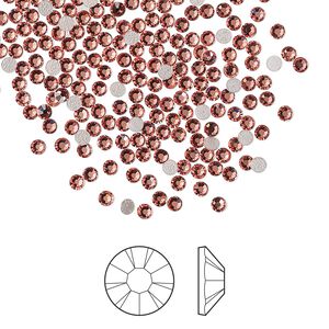 Flat back 144pk rose peach foil back, Preciosa MAXIMA Czech crystal hotfix rhinestone 1.9-2.1mm chaton rose round SS6