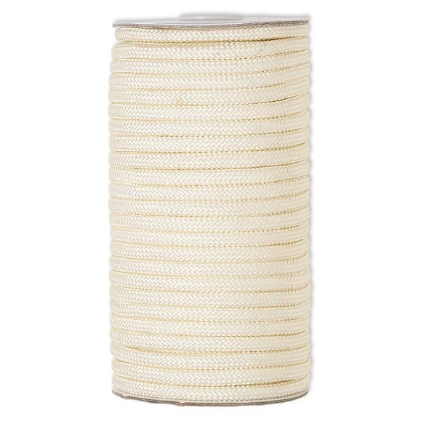 Cord, nylon, beige, 5mm braided. Sold per 60-foot spool. image number 0