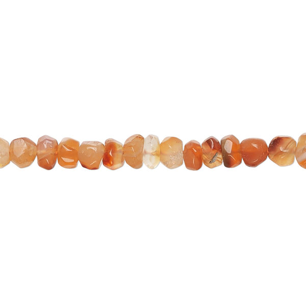 Carnelian 1pkg1, hand-cut tumbled faceted rondelle bead, light to dark 13 inch 4x2mm-7x6mm image number 0