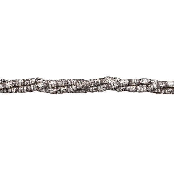 Bead, Hill Tribes, antiqued fine silver, 3x2mm oval. Sold per 16-inch strand. image number 0