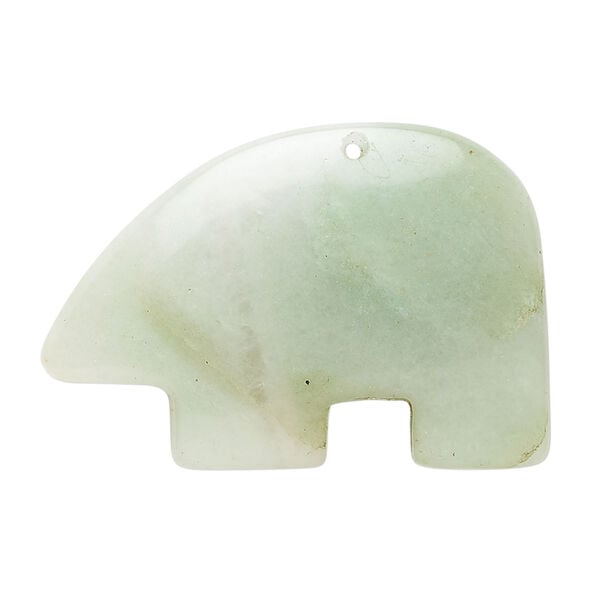 Green aventurine 1pkg1, half-drilled Zuni-style bear focal natural, 34x23mm-41x32mm light image number 0