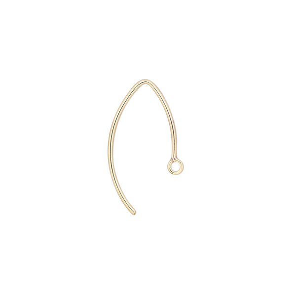 Ear wire, 14Kt gold-filled, 16mm marquise with closed loop, 20 gauge. Sold per pair. image number 0