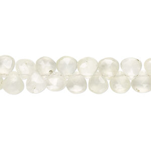 Prehnite 1pkg1, hand-cut top-drilled faceted teardrop bead natural 7.5 inch 6x5mm-7x7mm