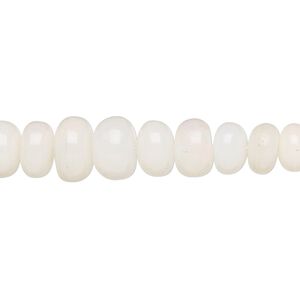 Ethiopian white opal 1pkg1, hand-cut rondelle bead natural 14 inch graduated 3x2mm-9x5mm