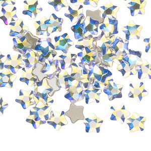 Flat back 360pk crystal AB foil back, Swarovski® 6mm star flower 2754