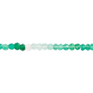 Green onyx 1pkg1, hand-cut faceted rondelle bead 13 inch 3x2mm-4x3mm