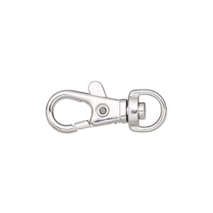 Clasp lobster claw 1pkg10 "pewter" (zinc alloy), 17x9mm swivel, imitation rhodium-finished steel 1-strand