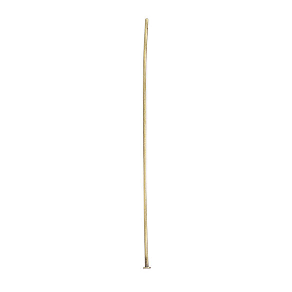 Head pin 1pkg500 gold-plated, 1.5 inch, 24 gauge brass antique image number 0