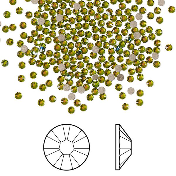 Flat back 144pk crystal vitrail medium foil back, Crystal Passions® 1.7-1.9mm rose round SS5 2058 image number 0