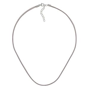 Necklace cord, faux suede with imitation rhodium-finished steel and "pewter" (zinc-based alloy), grey, 3mm wide, 18 inches with 2-inch extender chain and lobster claw clasp. Sold per pkg of 10.