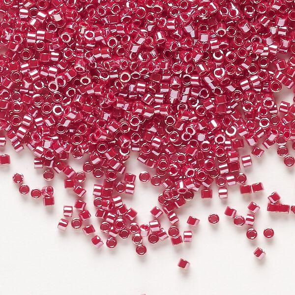 Seed bead, Delica®, glass, pkg/7.5g, #11 round, opaque luster cadillac red (DB-1564). image number 0