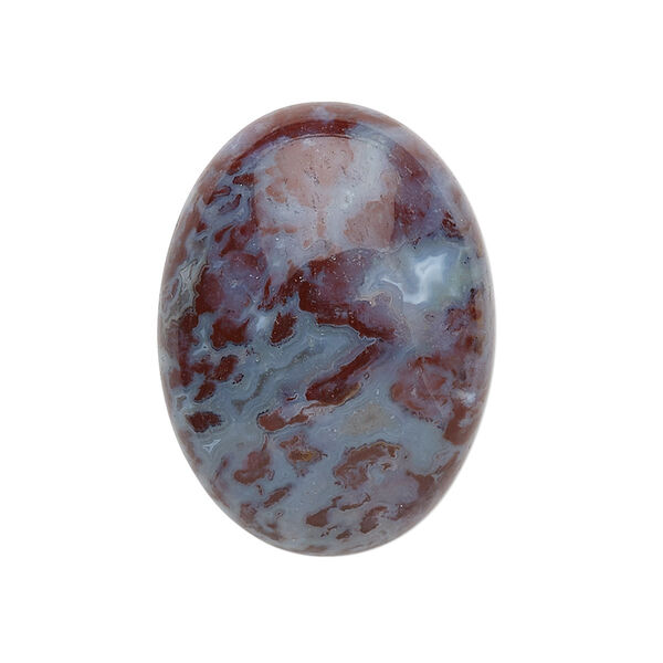 Cabochon, red lightning agate (natural), 30x22mm non-calibrated oval, B grade, Mohs hardness 6-1/2 to 7. Sold individually. image number 0