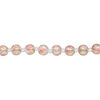 Bead, glass 1pkg8, transparent pink and gold, 12mm round with crackle finish and hand-painted spiral. image number 1