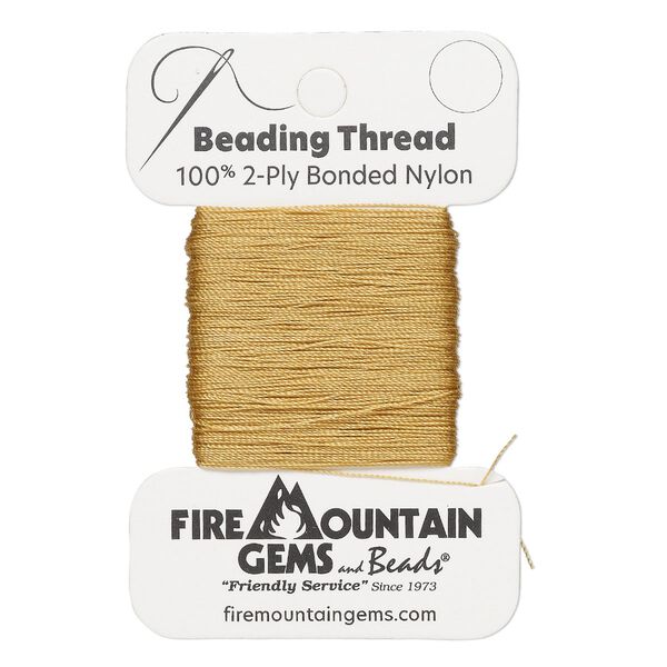 Thread, nylon, light brown, size AA. Sold per 50-yard card. image number 0