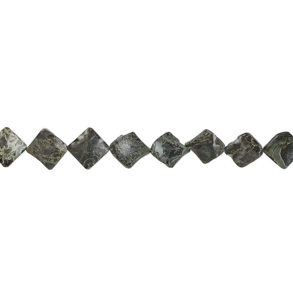 Russian serpentine 1pkg1, wavy diamond bead natural, 14 inch 25-27mm image number 1
