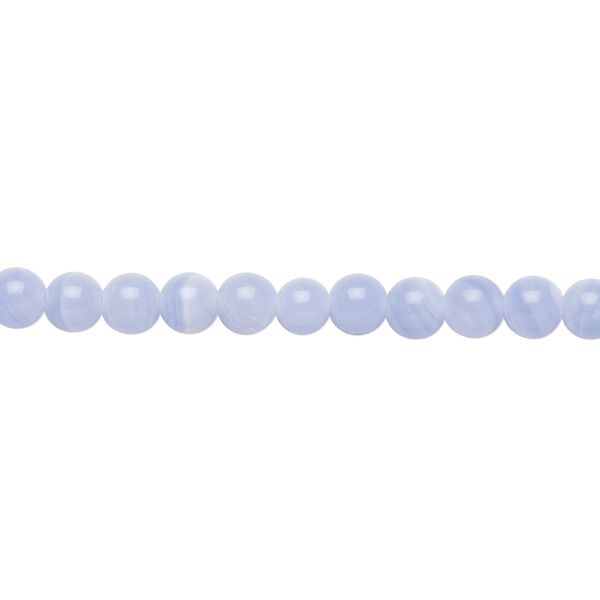 Bead, blue lace "agate" (resin) (imitation), blue and white, 4mm round. Sold per 15-1/2" to 16" strand. image number 0