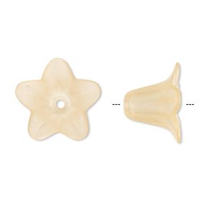 Component, acrylic, translucent frosted orange, 17x12mm flower. Sold per pkg of 100.