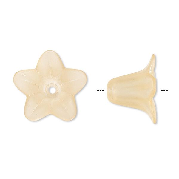 Component, acrylic, translucent frosted orange, 17x12mm flower. Sold per pkg of 100. image number 0