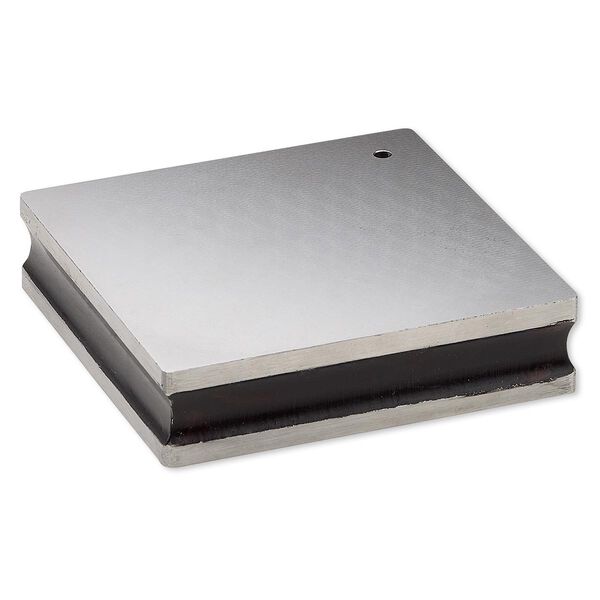 Bench block, steel, 4 x 4 x 1-inch square with 1/2 inch half-round groove. Sold individually. image number 0